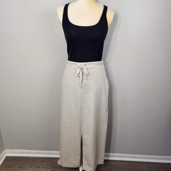 VTG Esprit Khaki Maxi Skirt  Y2K Size 8 classic - Picture 1 of 12
